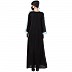 Duel colored dress abaya with Giant Pocket- Black-Sky Blue Duel colored dress abaya with Giant Pocket- Black-Sky Blue